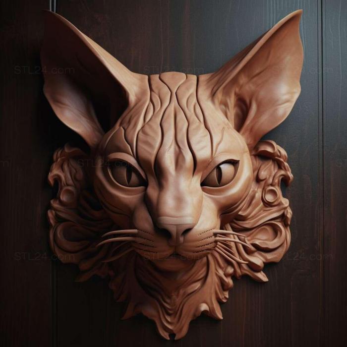 Nature and animals (Sphynx cat 4, NATURE_5160) 3D models for cnc